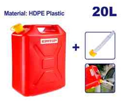 Plastic Jerry Can 20L Capacity, HDPE Plastic 3mm Thickness, 33x20x44cm Size, With Gas Can Spout Replacement
